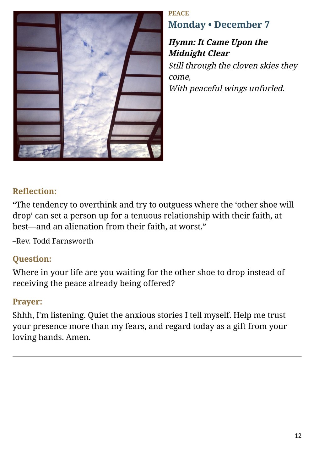 A peek inside the devotional — December 7, Peace